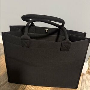 Paco Rabanne Black Canvas Tote with Rounded Top Handles